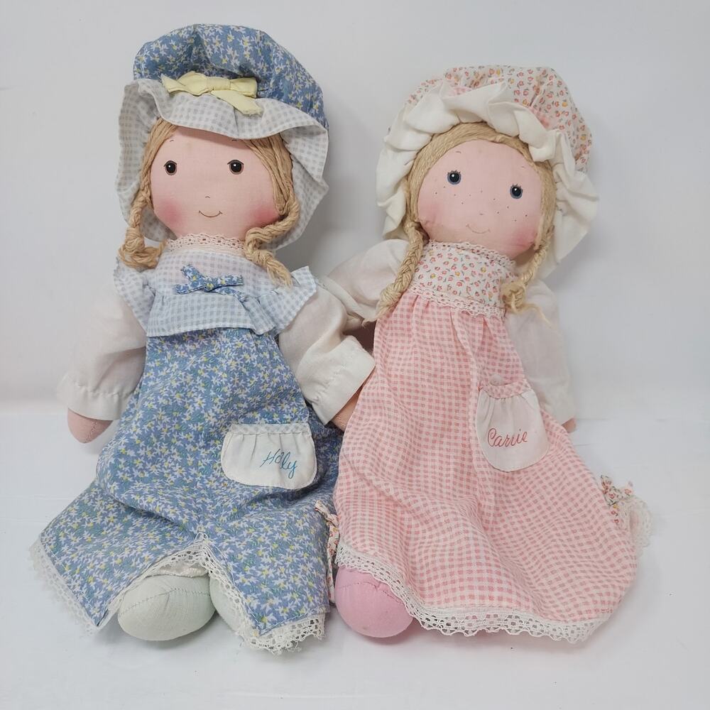 (2) Vintage Original Holly Hobbie "Carrrie" and "Holly" Knickerbocker Dolls